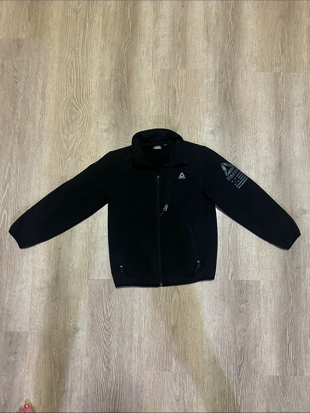 Reebok Kids Black Full-Zip Fleece Jacket